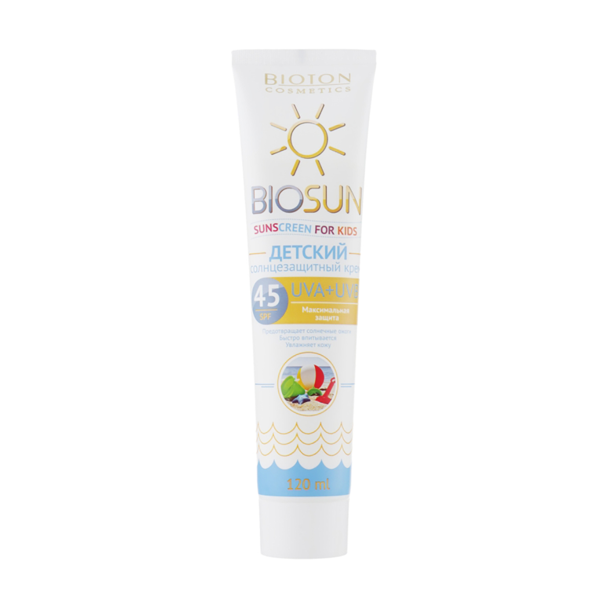 Дитячий сонцезахисний крем Bioton Cosmetics Biosun, SPF 45, 120 мл