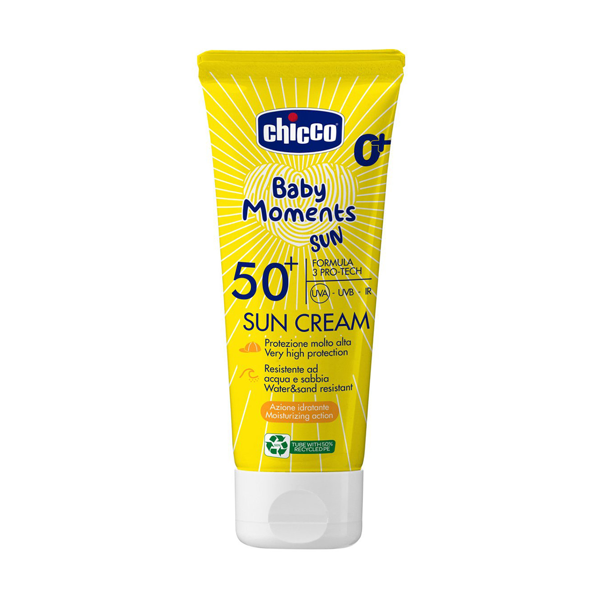 Дитячий сонцезахисний крем Chicco Baby Moments Sun Cream SPF 50+, 75 мл