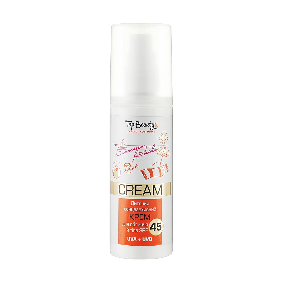 Дитячий сонцезахисний крем для обличчя та тіла Top Beauty SPF 45, 120 мл