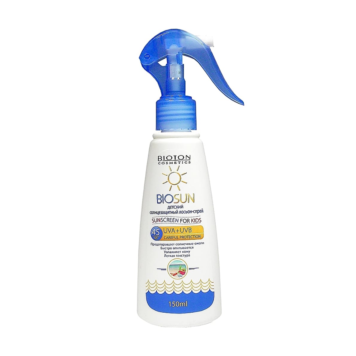 Дитячий сонцезахисний лосьйон-спрей Bioton Cosmetics Biosun, SPF 45, 150 мл