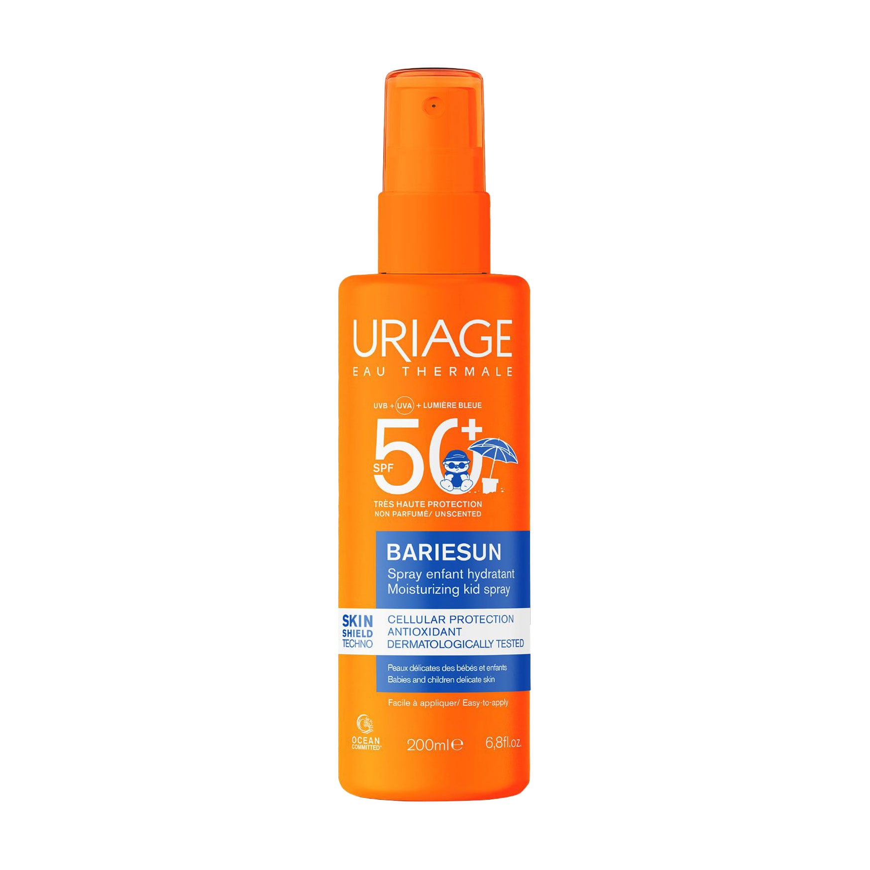 Дитячий сонцезахисний зволожувальний спрей для тіла Uriage Bariesun Moisturuzing Kid Spray SPF 50+, 200 мл