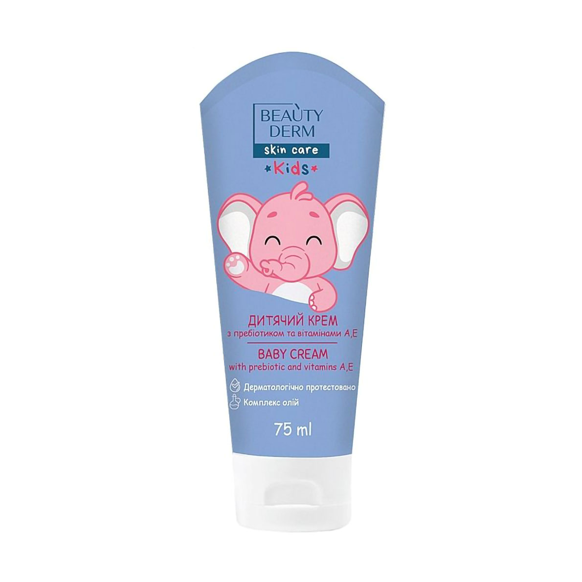 Дитячий універсальний крем BEAUTYDERM Kids Baby Cream з пребіотиком та вітамінами А та Е, 75 мл