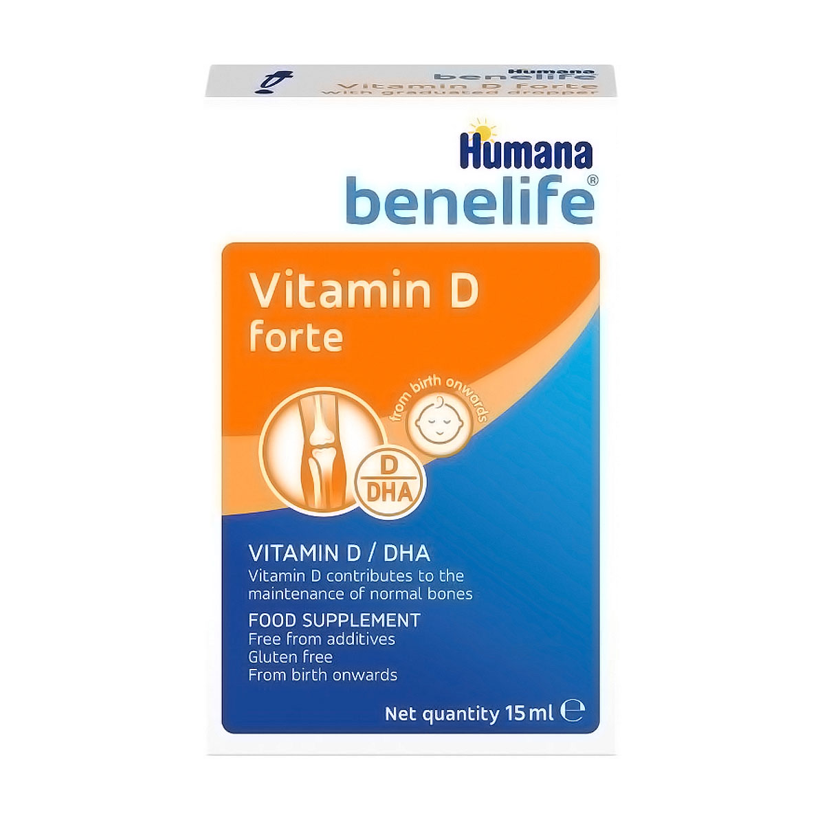 Дитячий вітамін Д3 та ДГК Humana Benelife D3 + DHA, в краплях, 15 мл
