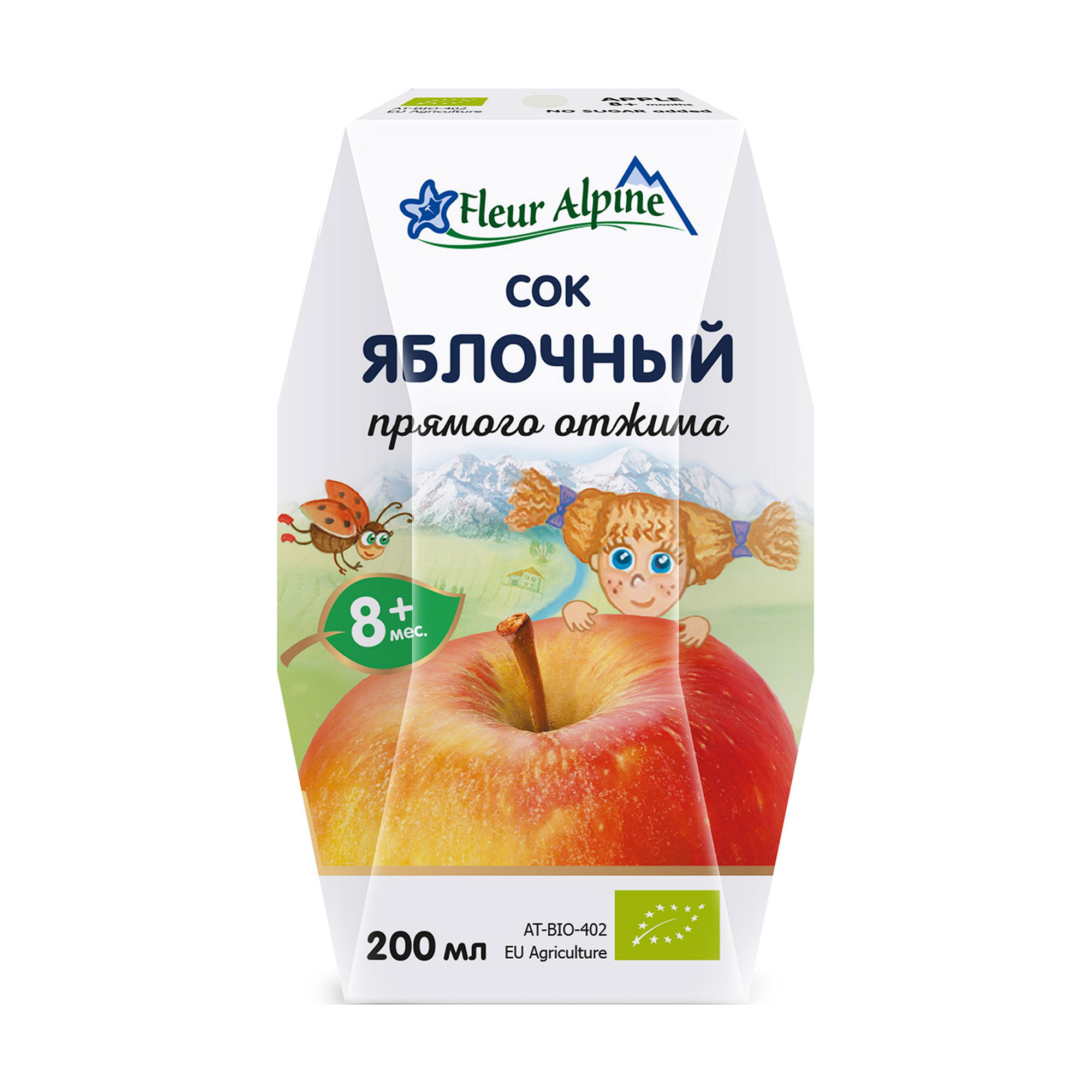 Дитячий яблучний сік Fleur Alpine Organic від 8 місяців, 200 мл