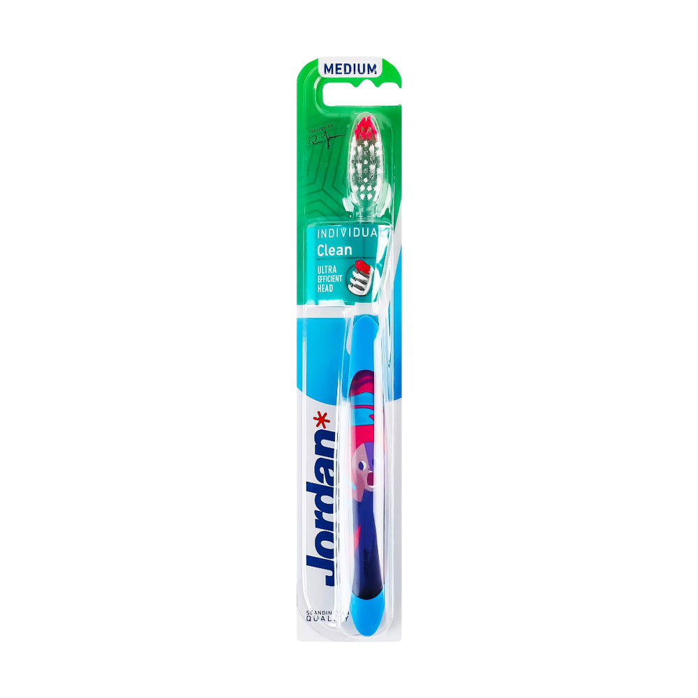 Дизайнерська зубна щітка Jordan Individual Clean Середня, арт чоловічок, 1 шт