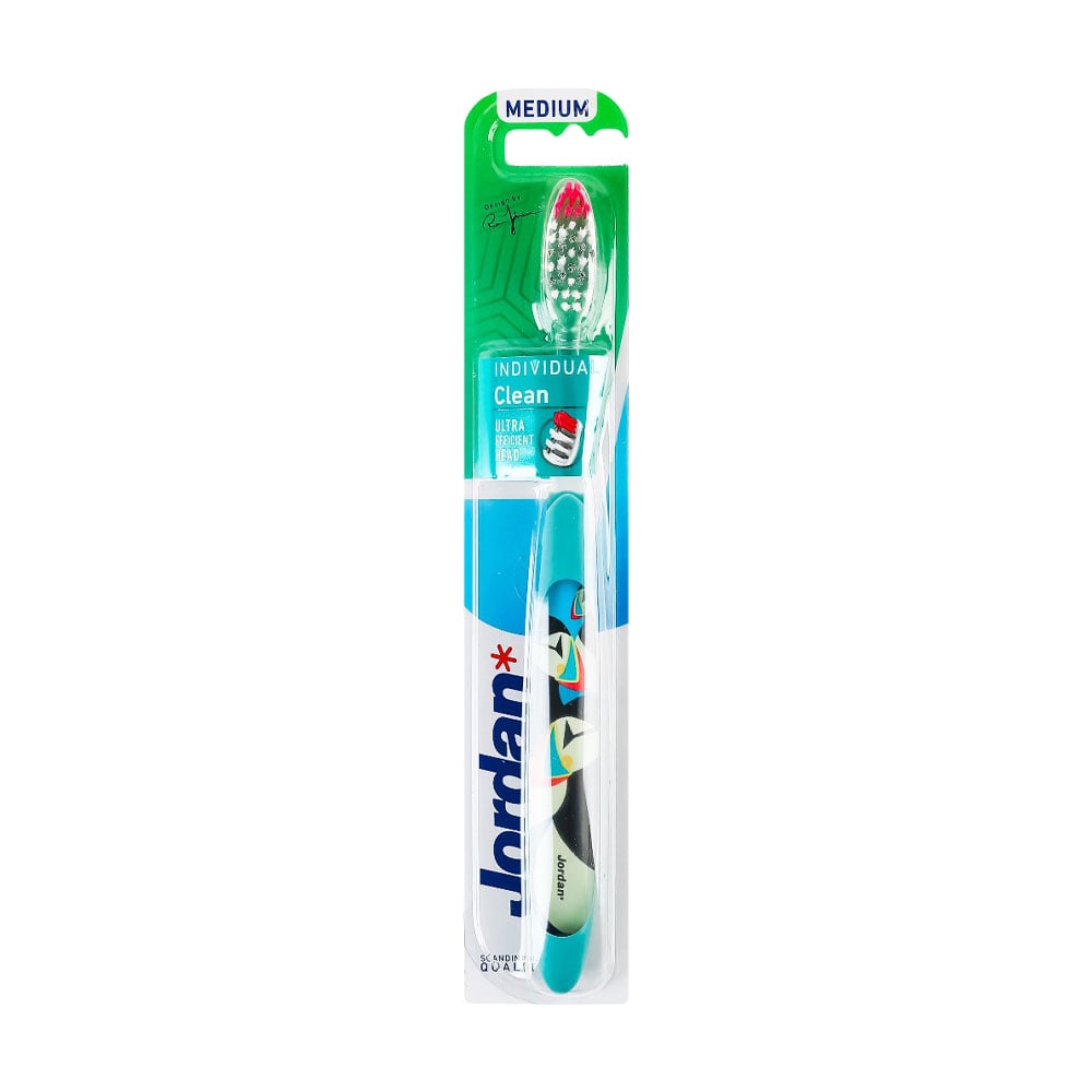 Дизайнерська зубна щітка Jordan Individual Clean Середня, блакитна з птахами, 1 шт