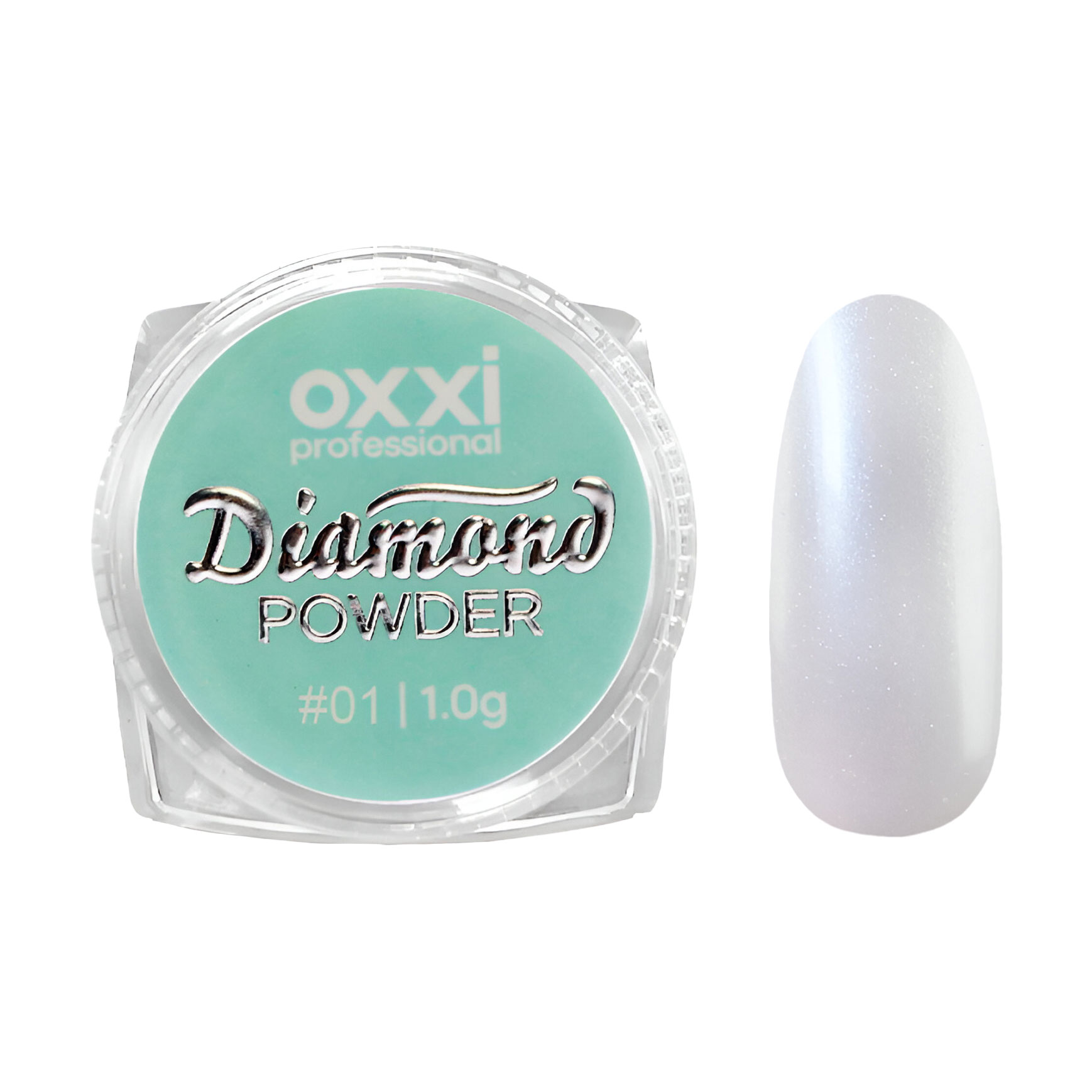 Дзеркальна пудра-втирка для нігтів Oxxi Professional Diamond Powder 01, 1 г