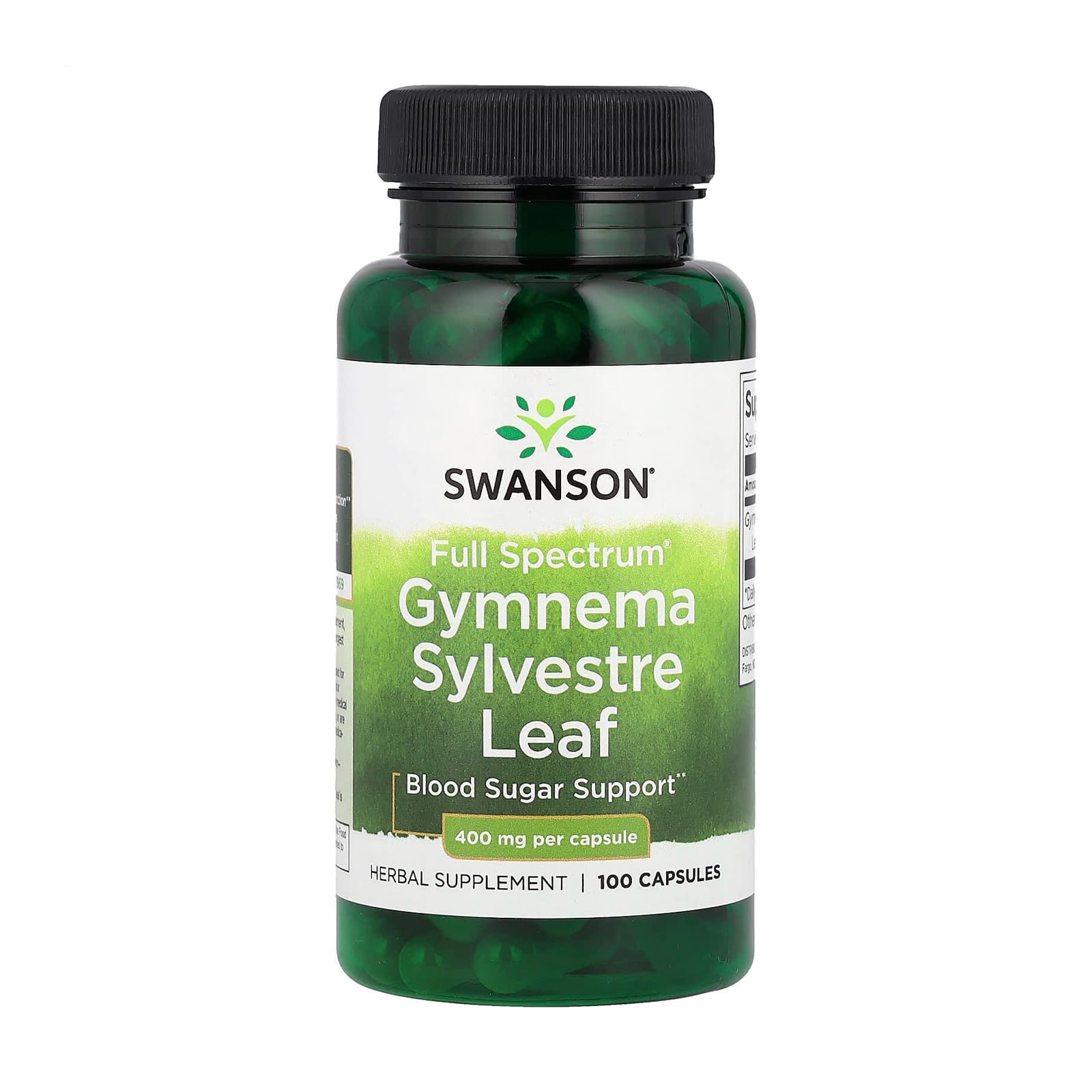 Джимнема сильвестра Swanson Full Spectrum Gymnema Sylvestre Leaf 400 мг, 100 капсул