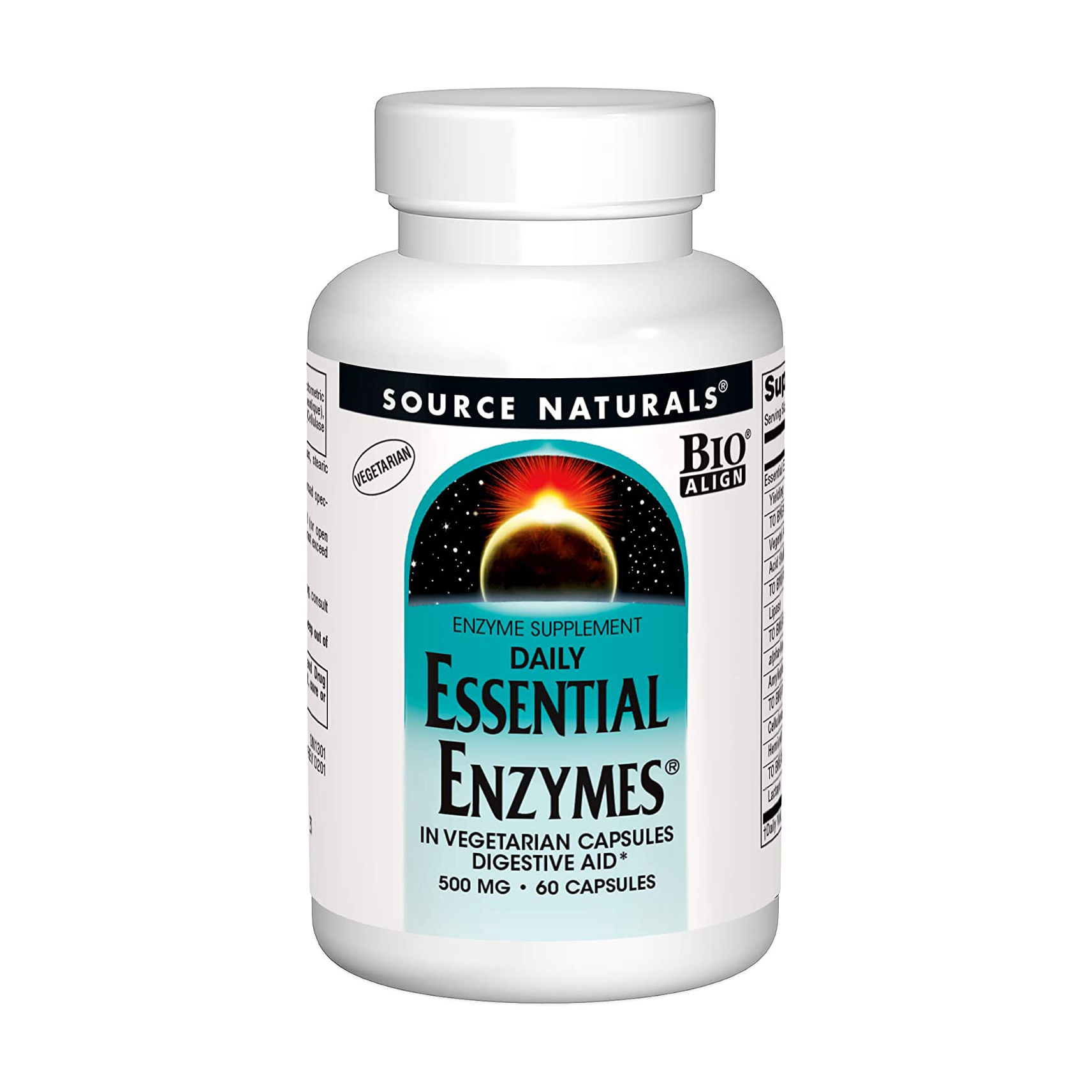 Ефірні ензими Source Naturals Essential Enzymes 500 мг, 60 капсул
