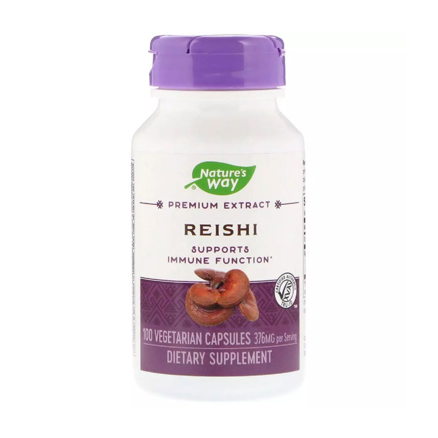 Екстракт грибів Рейші Nature's Way Reishi Standardized 376 мг, 100 капсул