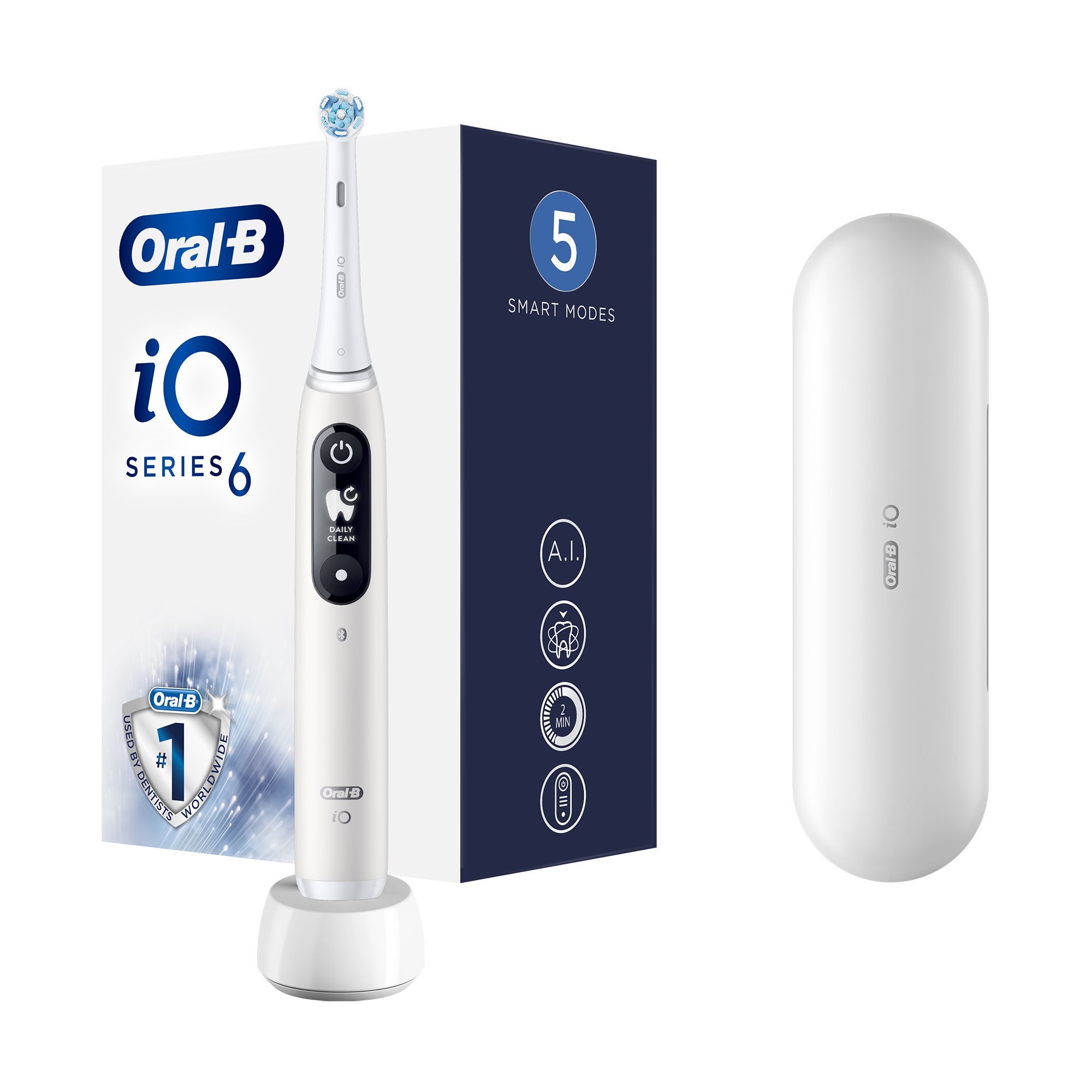 Електрична зубна щітка Oral-B iO Серія 6 Біла, 1 шт