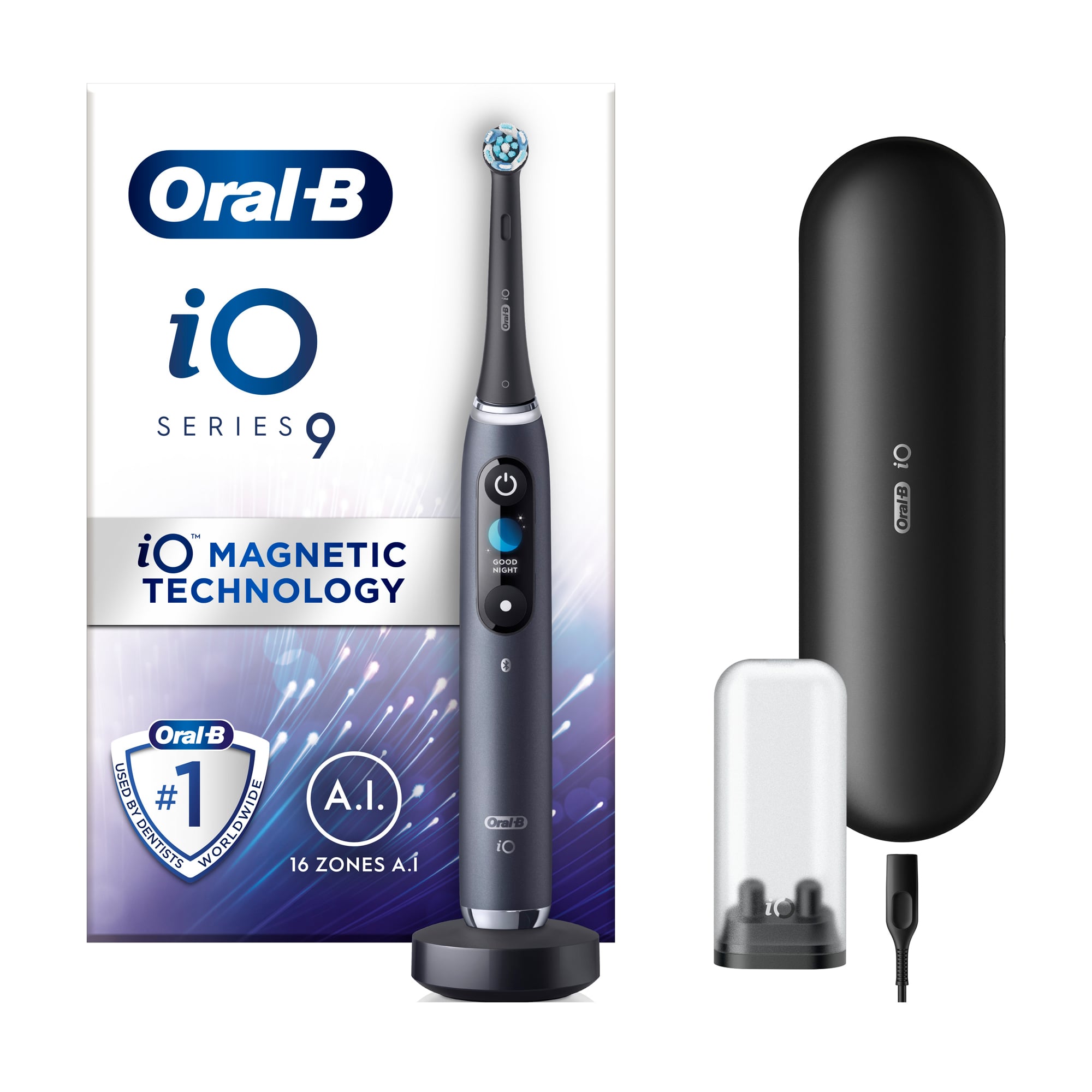 Електрична зубна щітка Oral-B iO Серія 9 чорна, з футляром, 1 шт