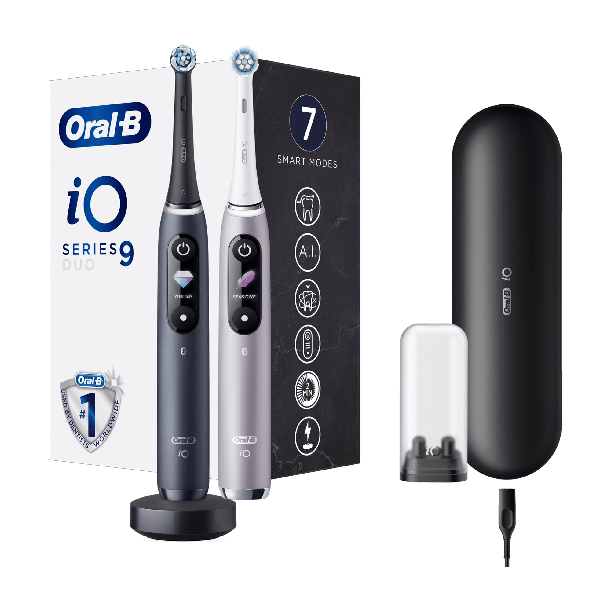 Електричні зубні щітки Oral-B iO Series 9 Duo Чорна та Рожева, 2 шт
