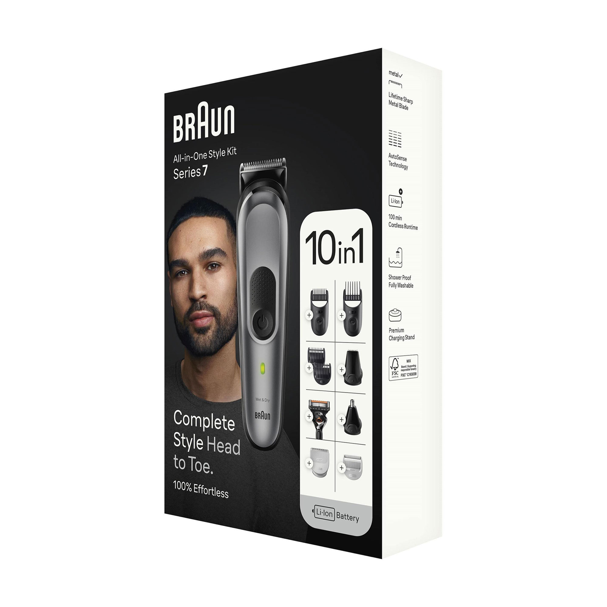 Електричний тример Braun All-in-One Style Kit Series 7 MGK7420 (насадки, 8 шт + бритва Gillette Fusion Proglide, 1 шт)
