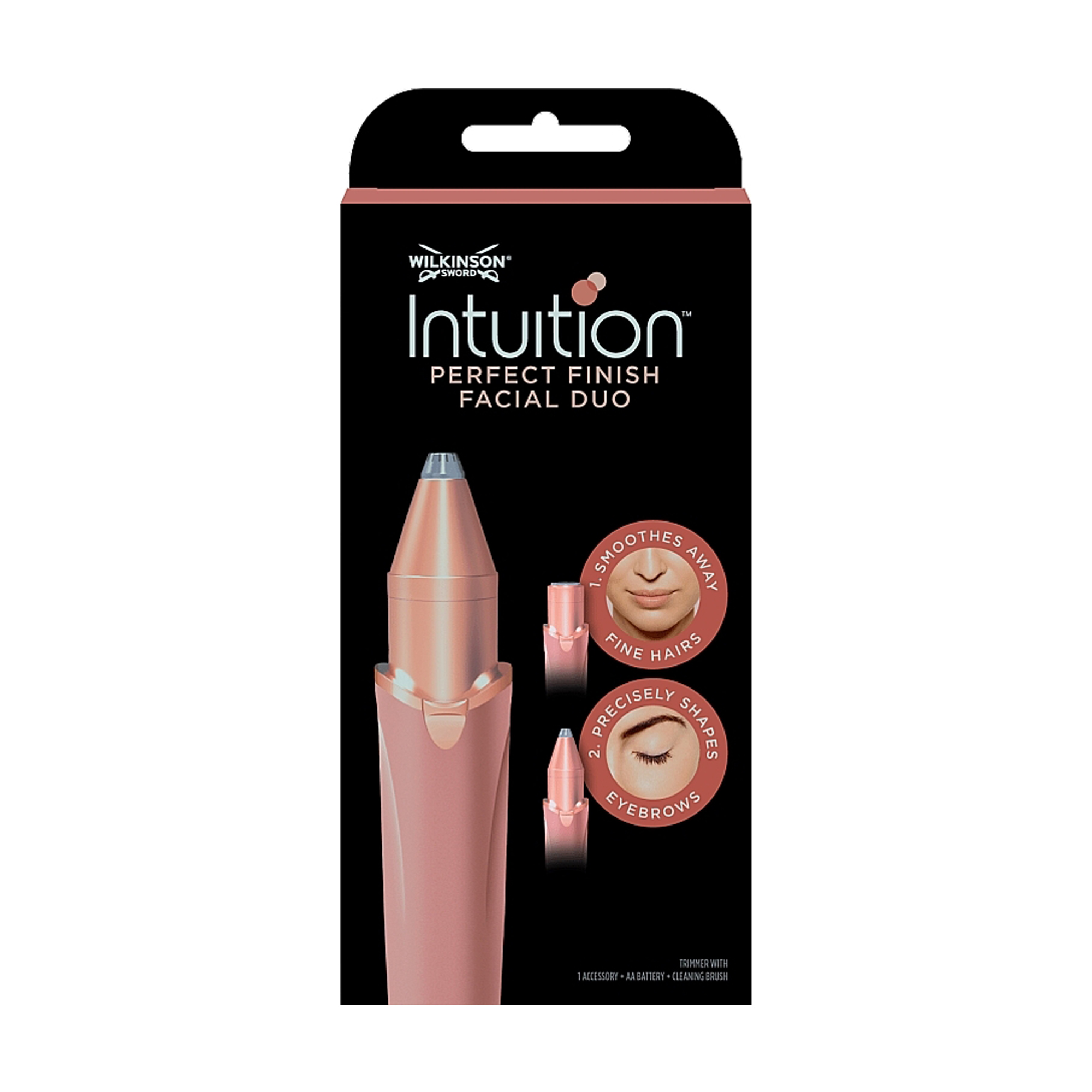 Електричний тример Wilkinson Sword Intuition Perfect Finish Facial Duo для обличчя та брів, жіночий