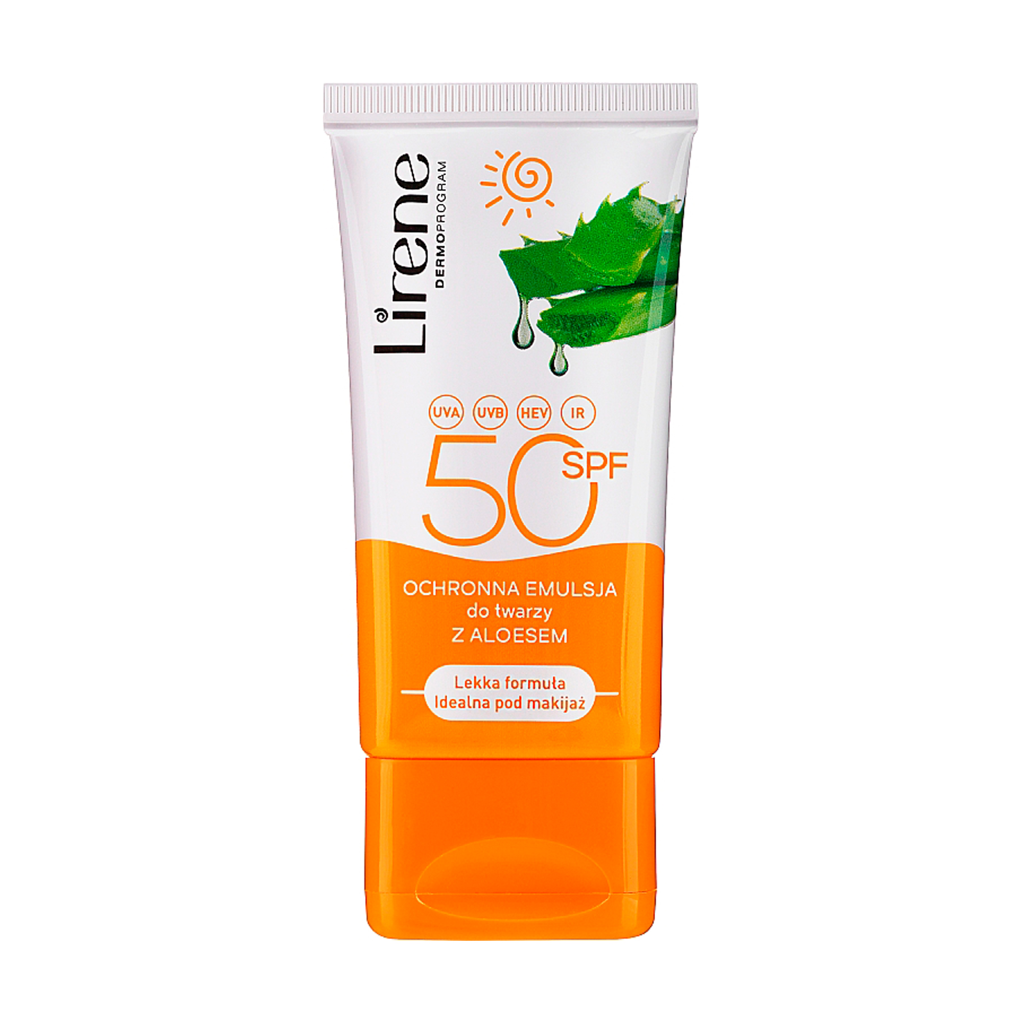 Емульсія для обличчя Lirene Sun SPF 50 з алое вера, 50 мл