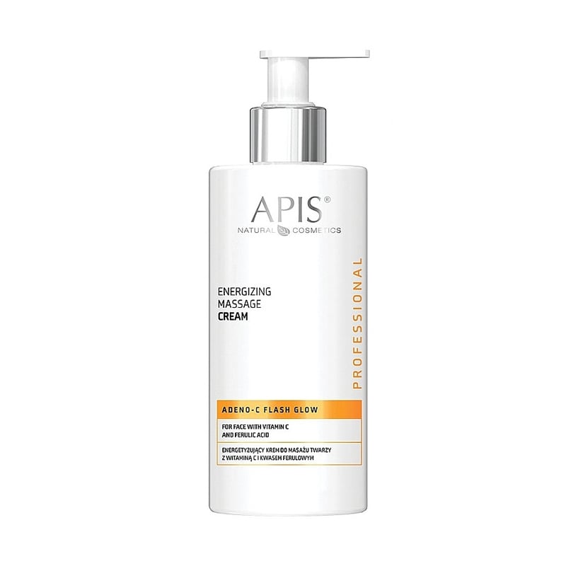 Енергетичний крем для масажу обличчя APIS Professional Adeno-C Flash Glow Energizing Massage Cream, 300 мл
