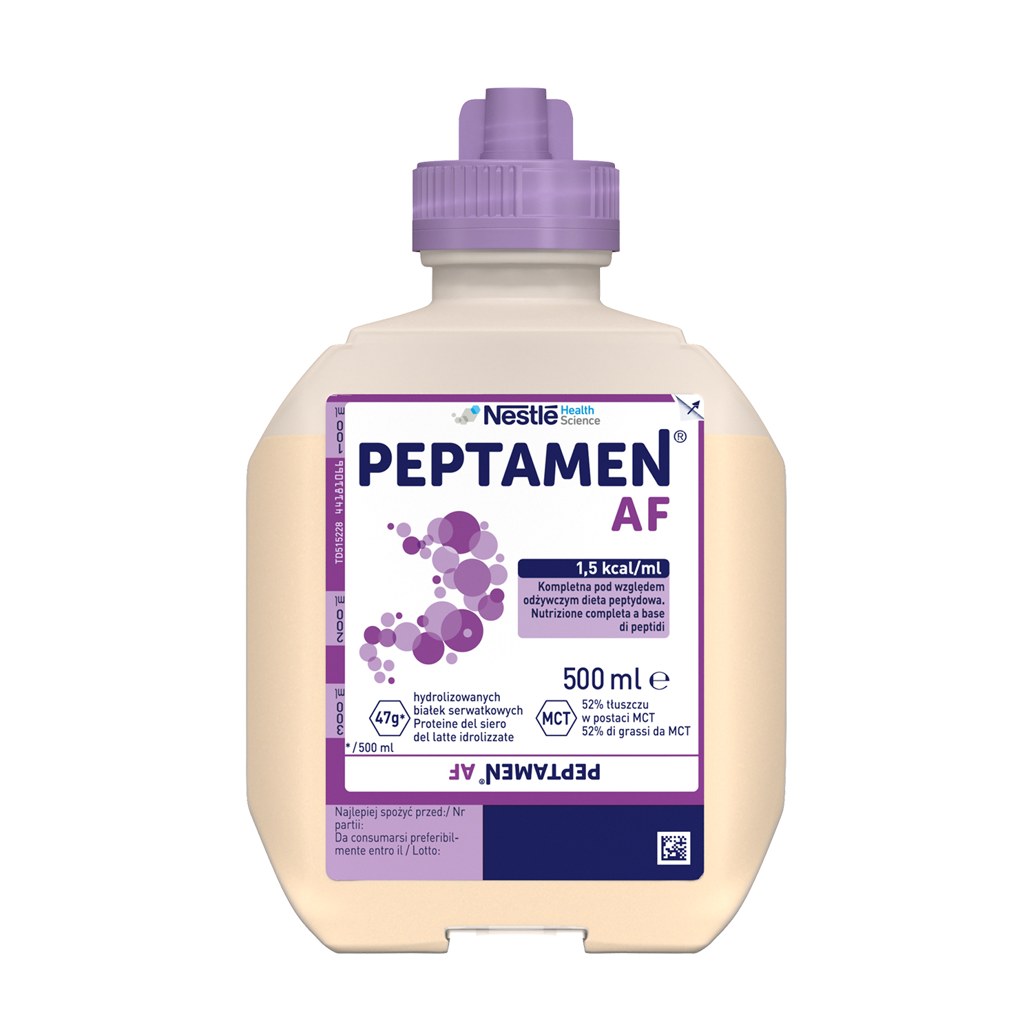Ентеральне харчування Nestle Peptamen AF з високим вмістом білка, для дорослих, 500 мл