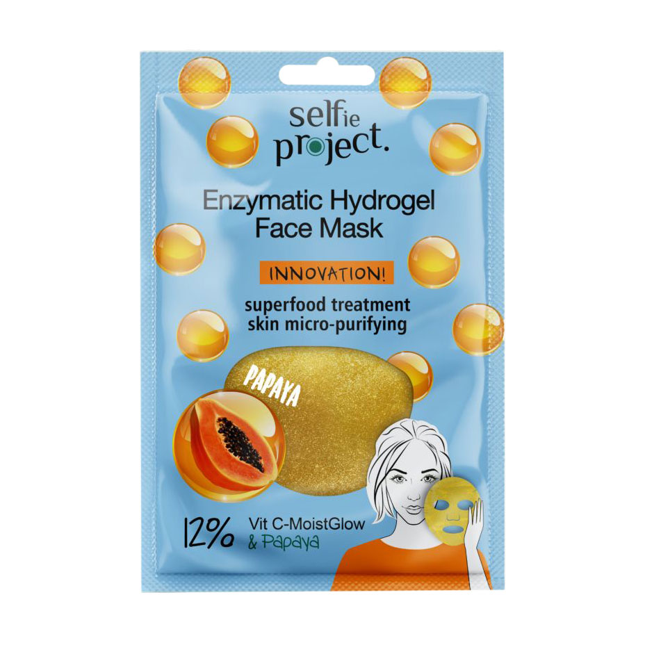 Ензимна гідрогелева маска для обличчя Selfie Project Enzymatic Hydrogel Face Mask Papaya, 1 шт