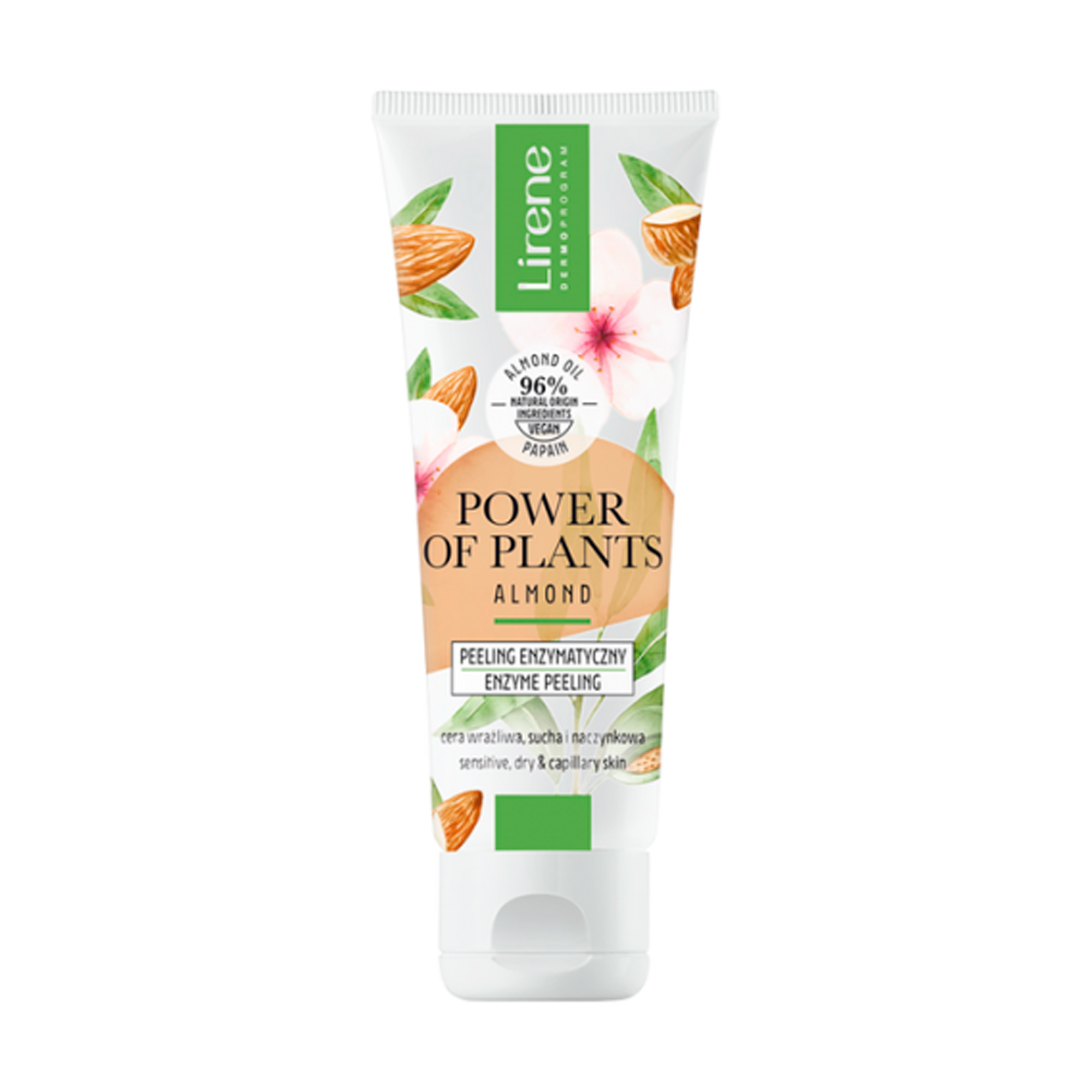 Ензимний пілінг для обличчя Lirene Power Of Plants Enzyme Peeling Almond, 75 мл