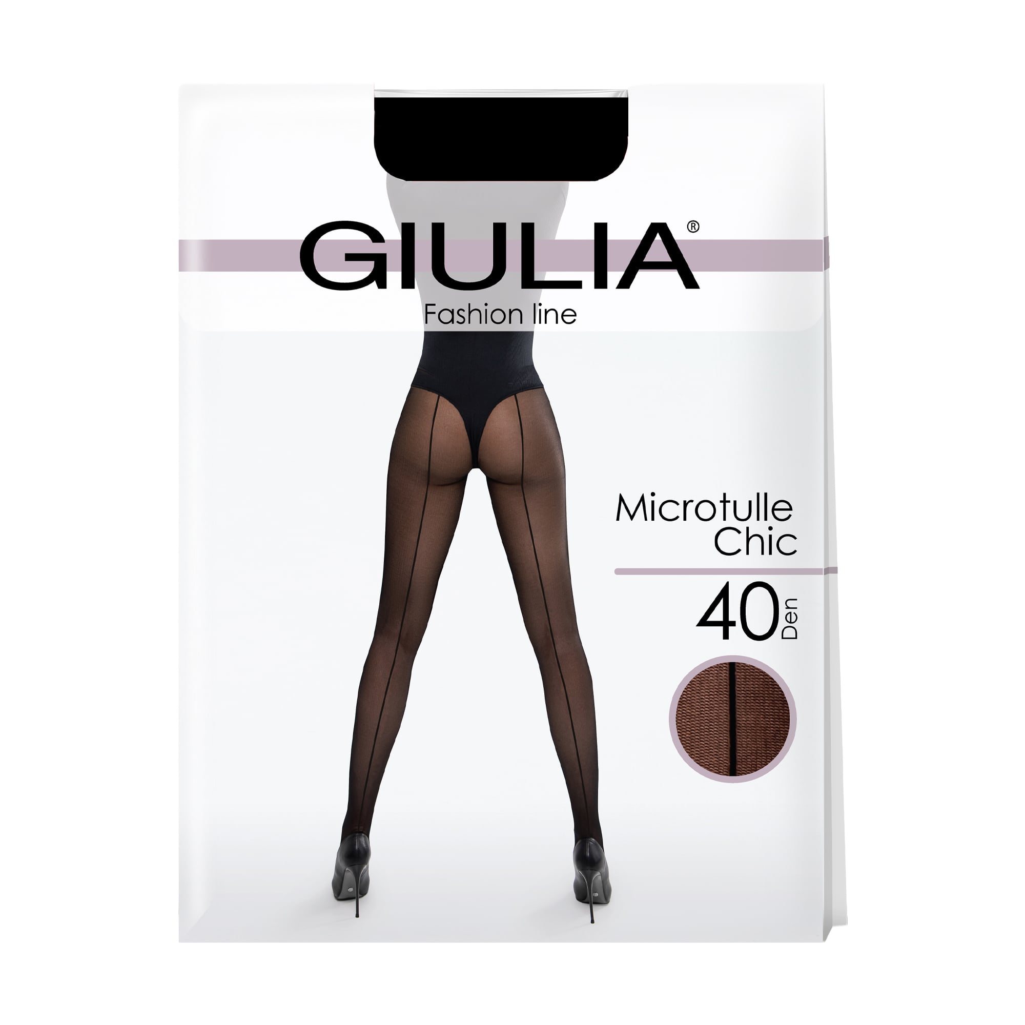 Фантазійні колготки жіночі Giulia Microtulle Chic без шортиків, 40 DEN, Nero, розмір 2