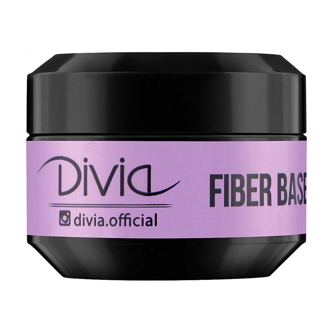 Файбер база для гель-лаку Divia Fiber Overlay Gel FO26 Rose Nude з шимером, 30 мл