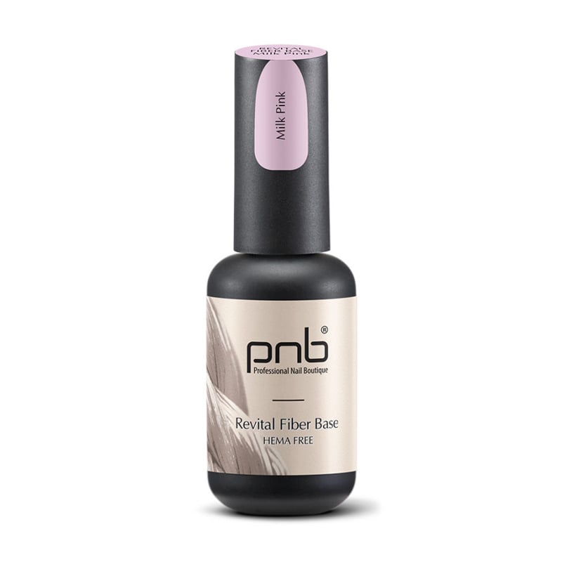 Файбер база для гель-лаку PNB Revital Fiber Base Hema Free Milk Pink, 17 мл