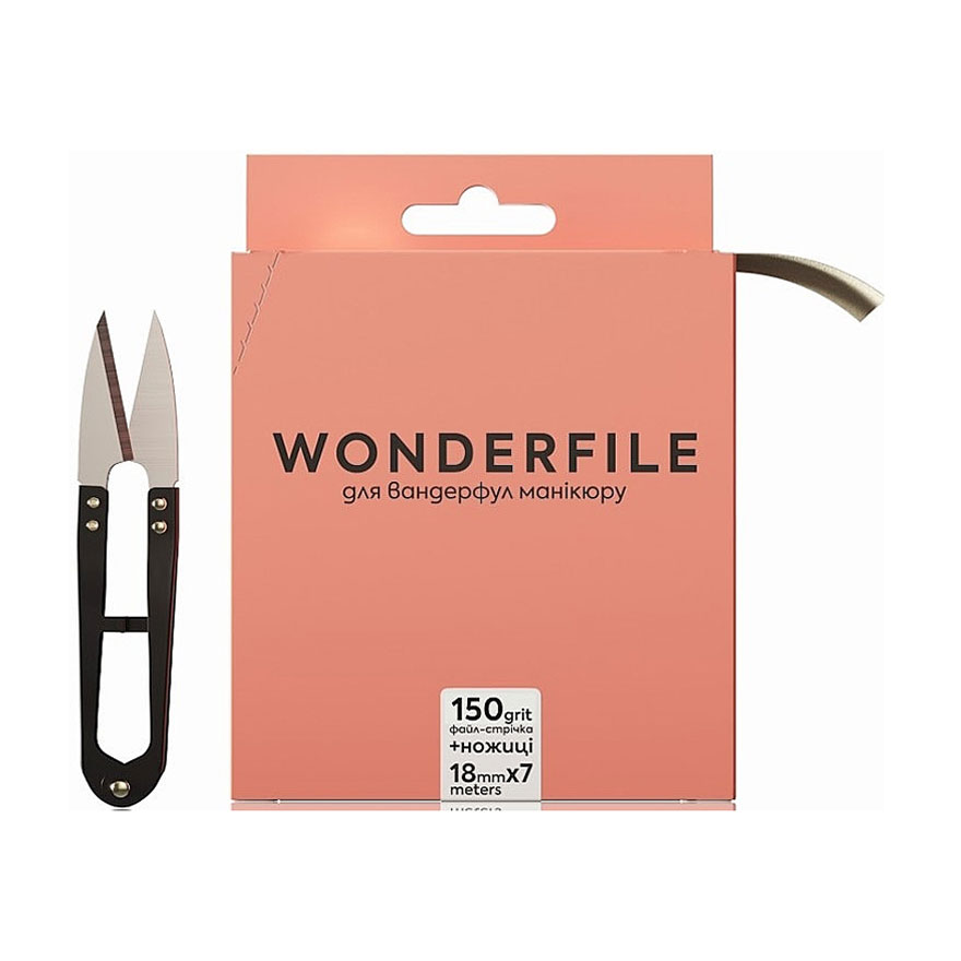 Файл-стрічка для пилки Wonderfile 160*18 мм, 150 грит, з ножицями, 7 м (WFGN160/150)
