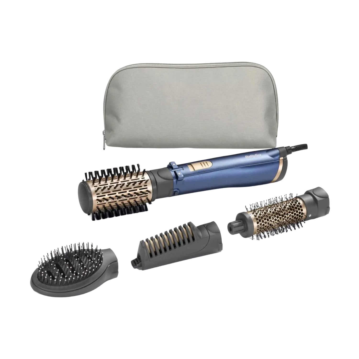 Фен-щітка для волосся BaByliss Style Pro 1000, 4 насадки, синій (AS965E)