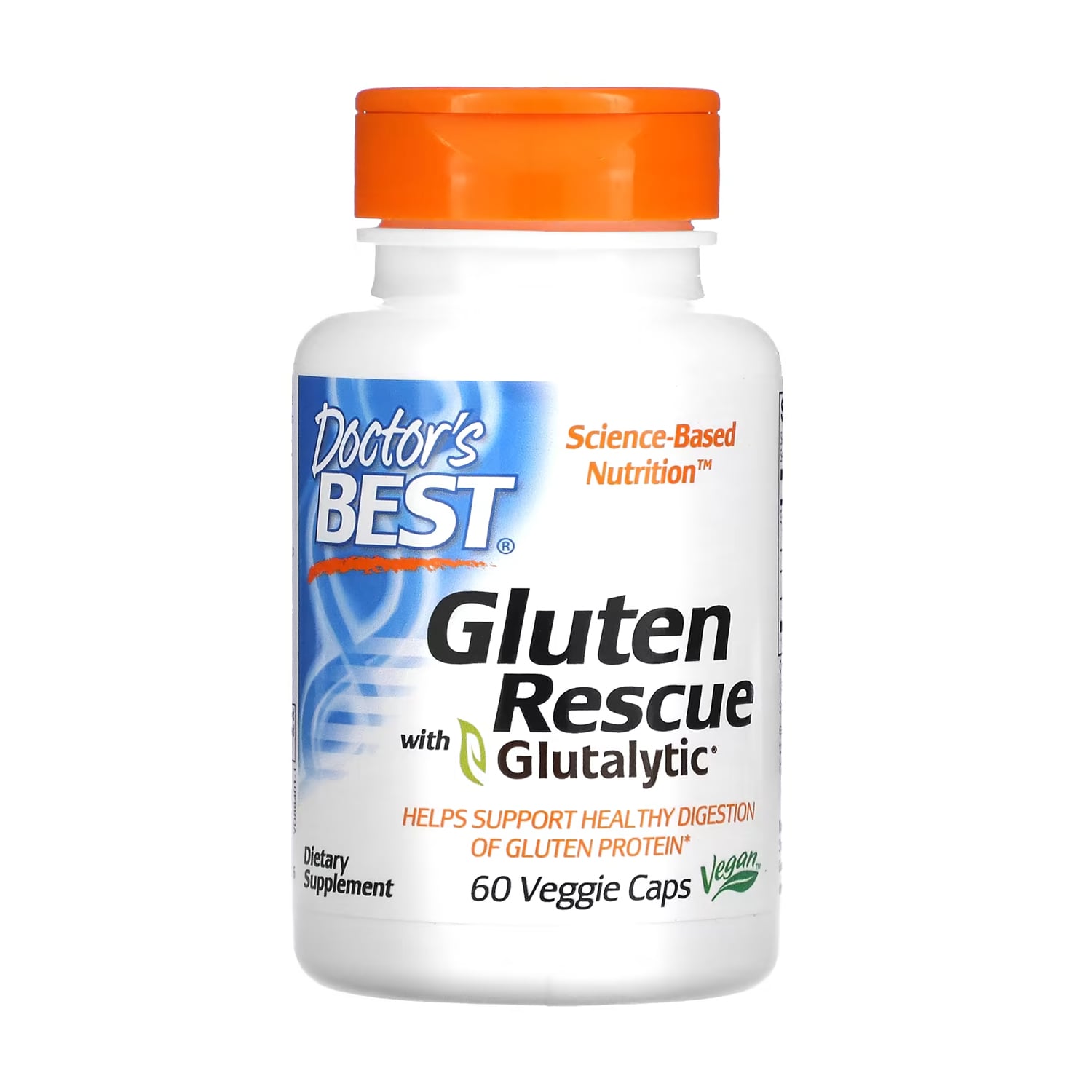 Ферменти для перетравлення глютену Doctor's Best Gluten Rescue, 60 вегетаріанських капсул
