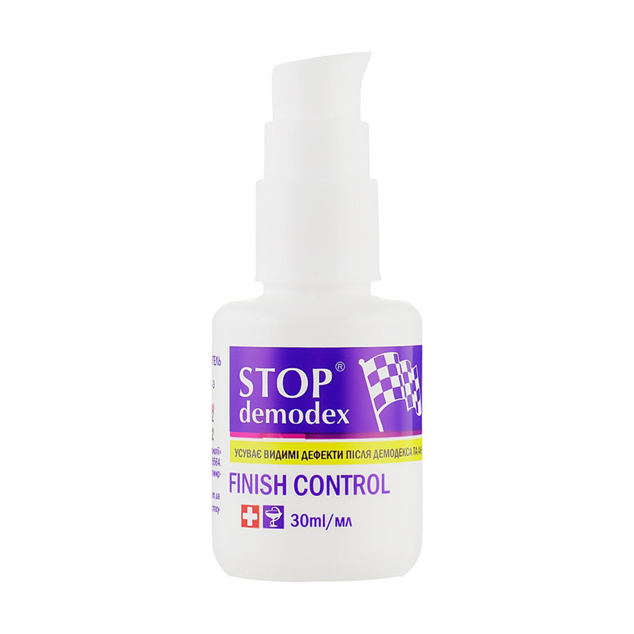 Фініш контроль гель для обличчя ФітоБіоТехнології Stop Demodex Finish Control усуває видимі дефекти після демодекозу та акне, 30 мл