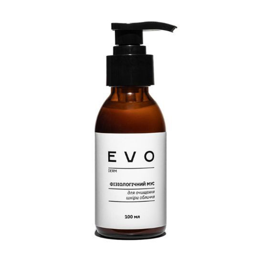 Фізіологічний мус для очищення шкіри обличчя EVO derm, 100 мл