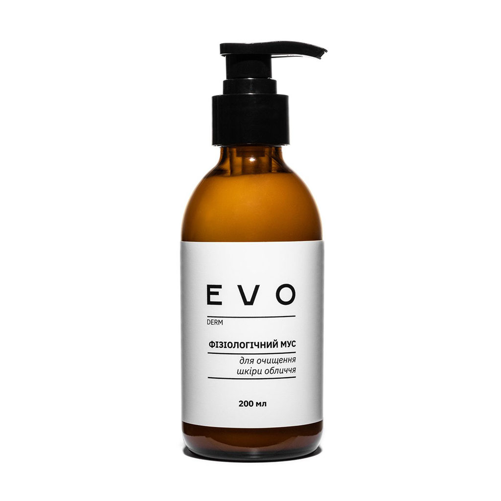 Фізіологічний мус для очищення шкіри обличчя EVO derm, 200 мл