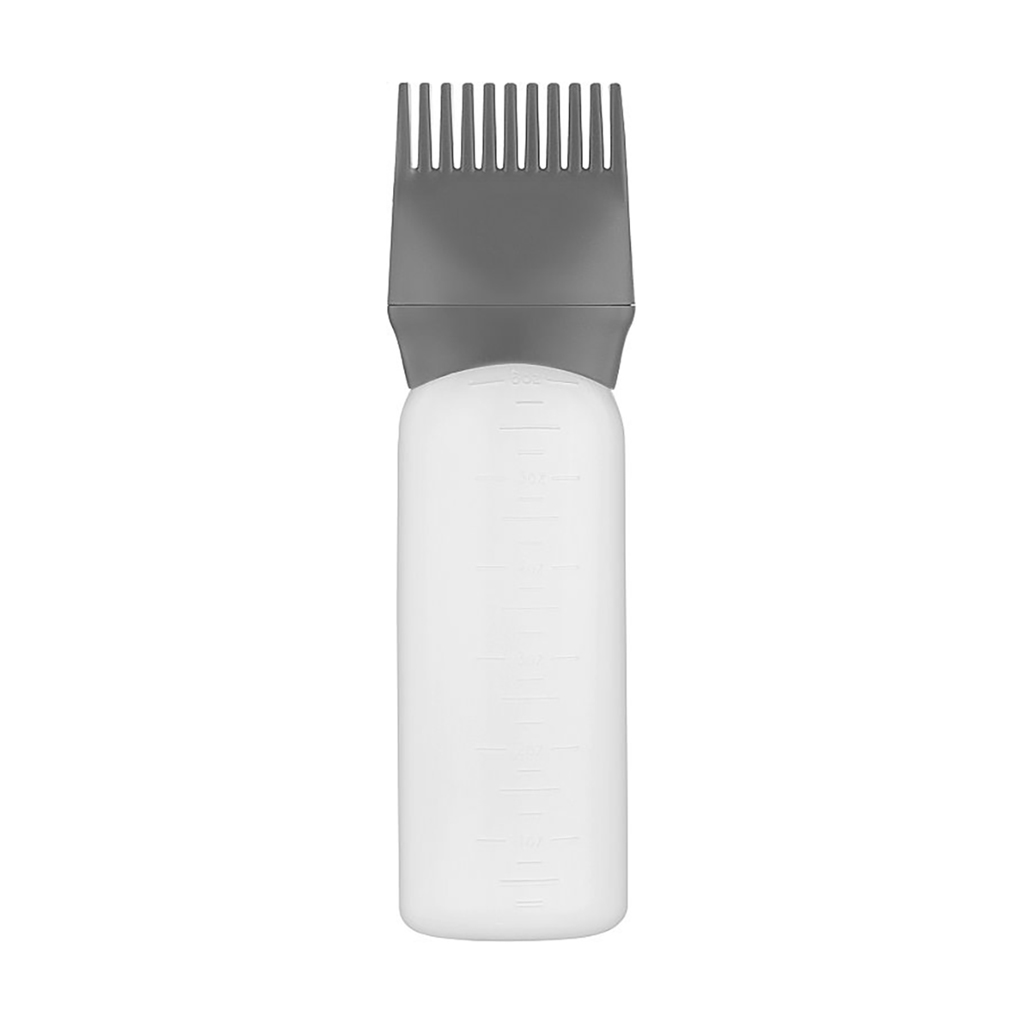 Флакон з гребінцем для фарбування волосся Cosmo Shop сірий, 17*4.5 см, 160 мл (CS1004G)