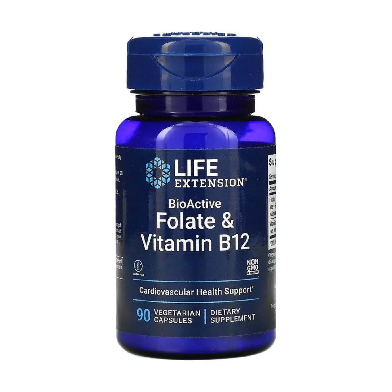 Фолат і вітамін B12 Life Extension BioActive Folate &amp; Vitamin B12, 90 капсул