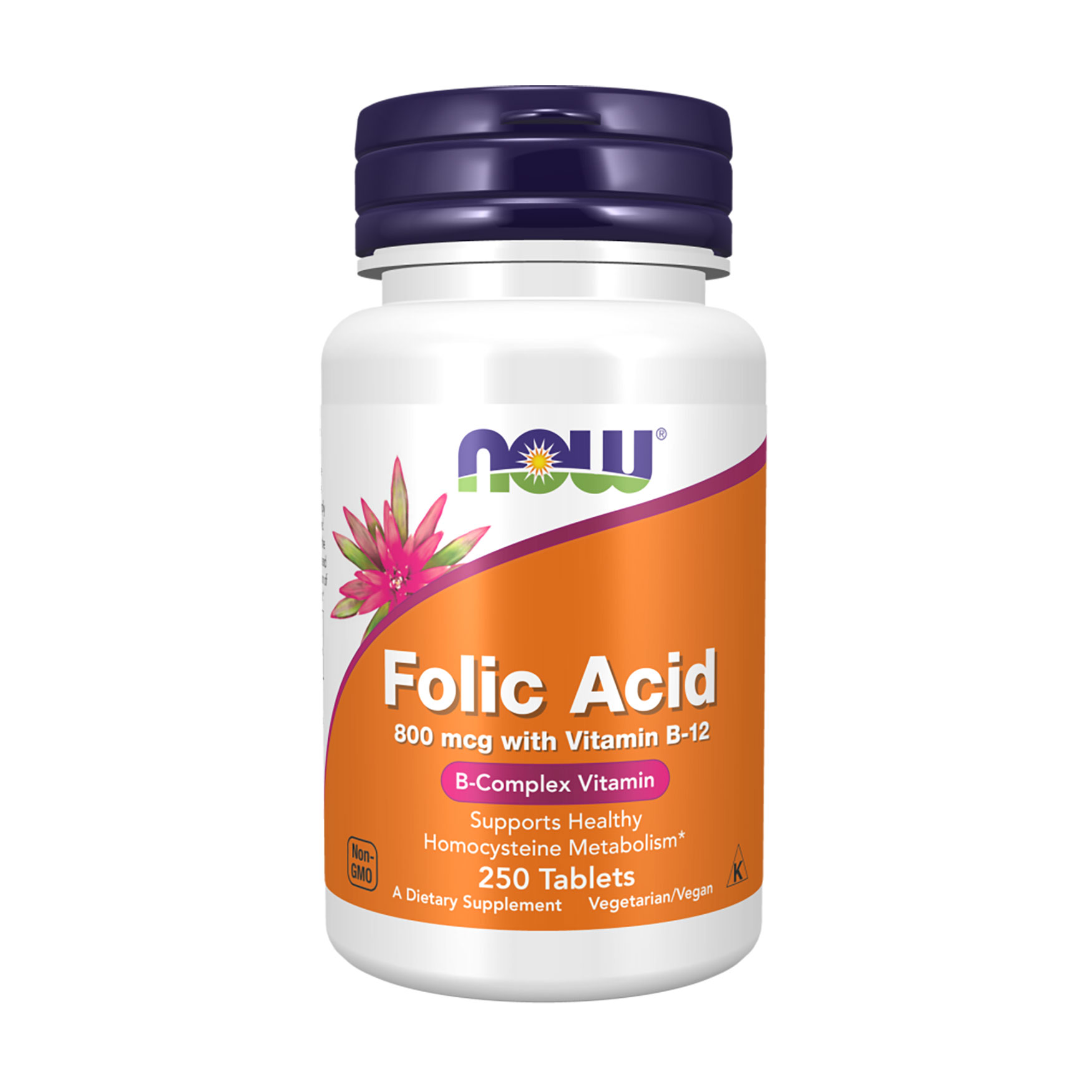 Фолієва кислота NOW foods Folic Acid 800 мкг, 250 таблеток