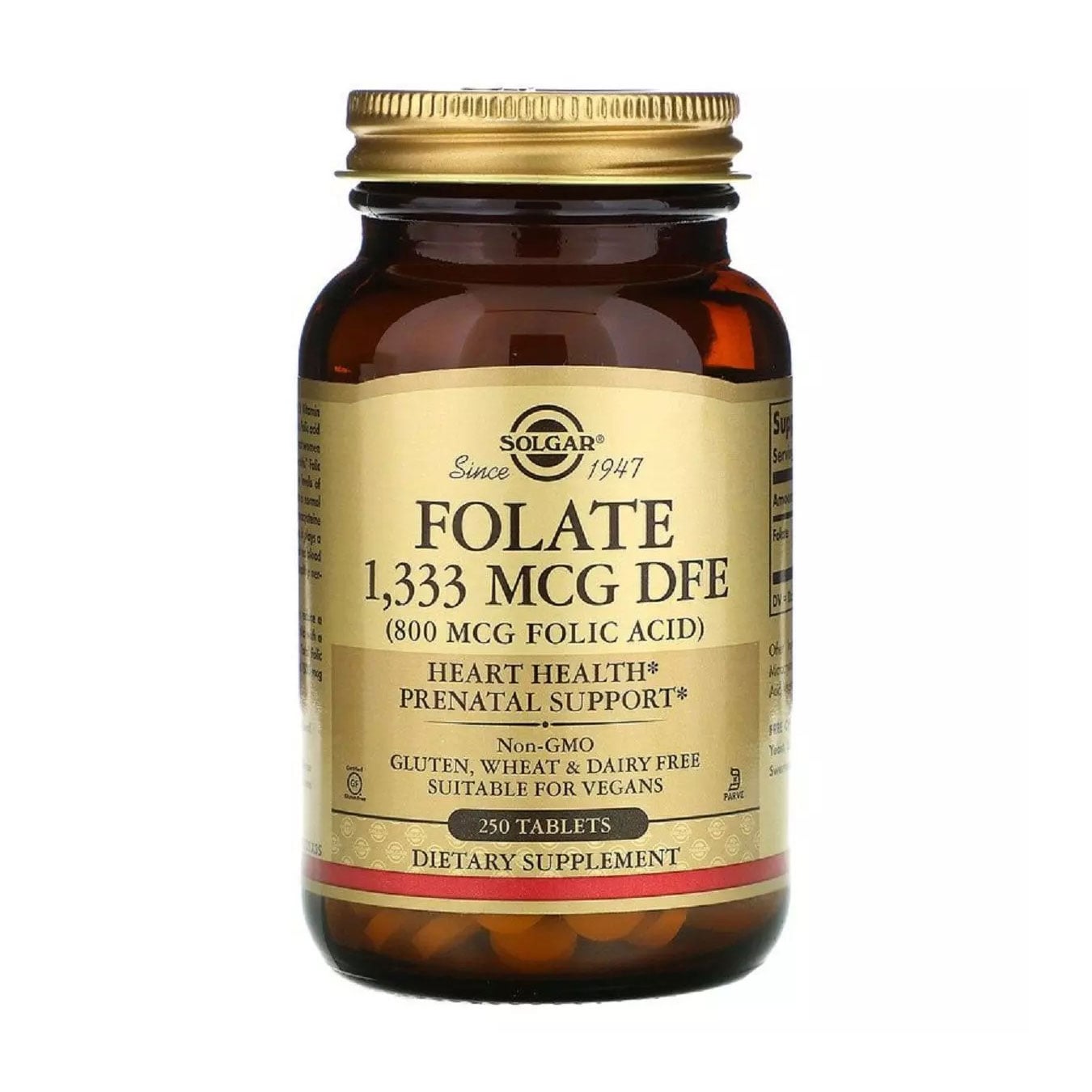Фолієва кислота Solgar Folic Acid 800 мкг, 250 таблеток