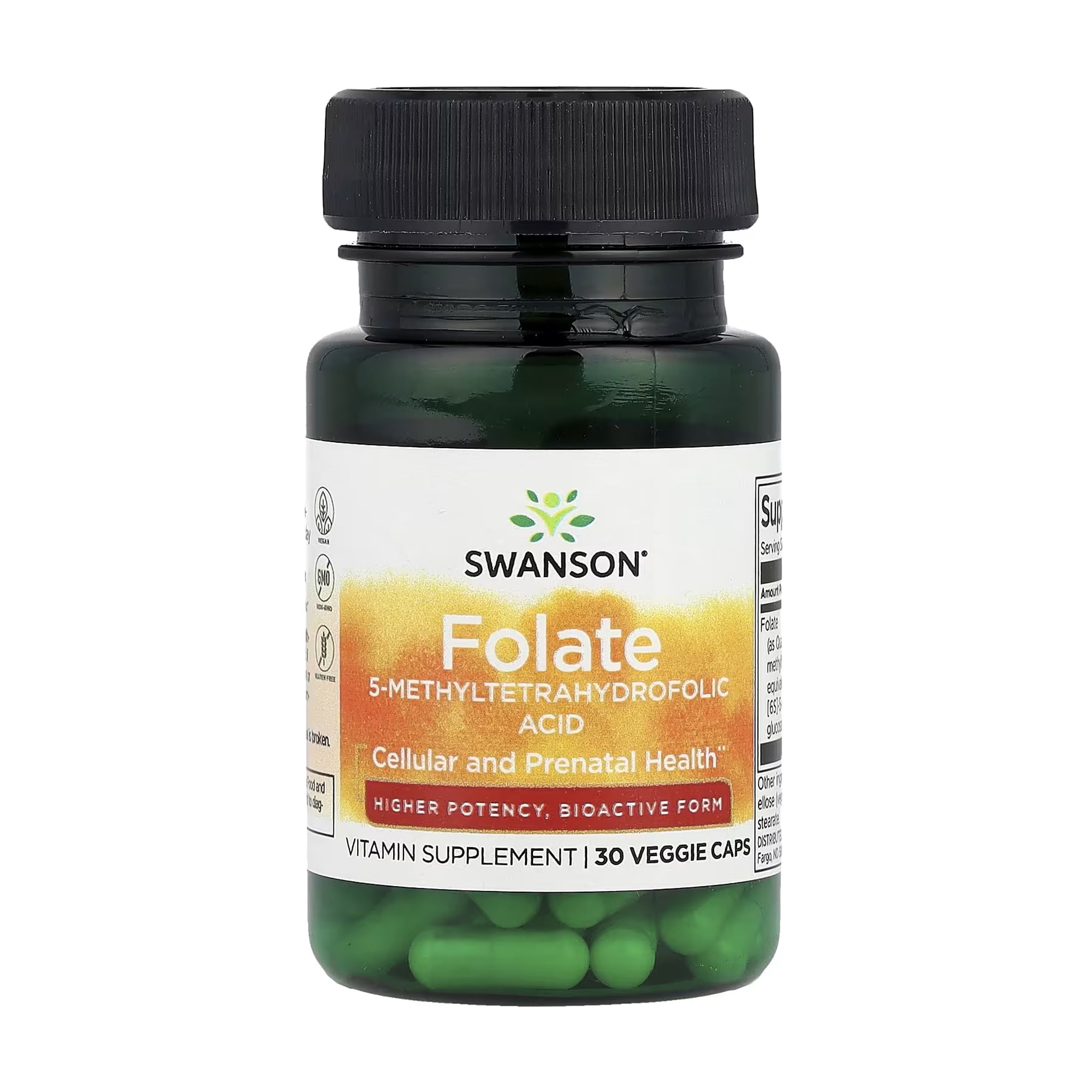 Фолієва кислота Swanson Folate 1360 мкг, 30 вегетаріанських капсул