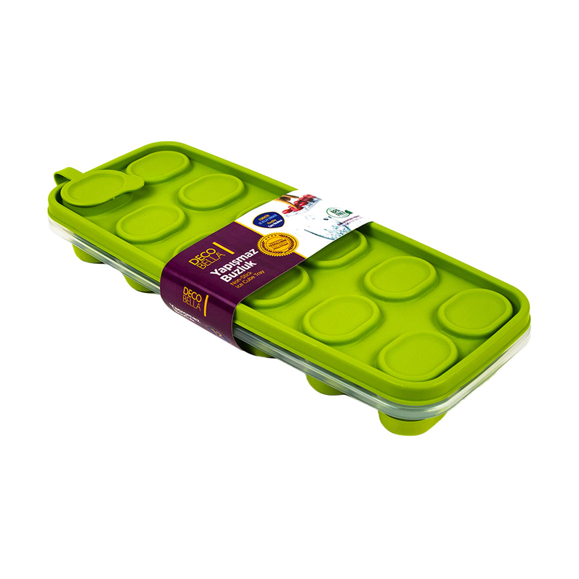 Форма для льоду Omak Plastik DecoBella зелена, 25*10*3.6 см (50862)