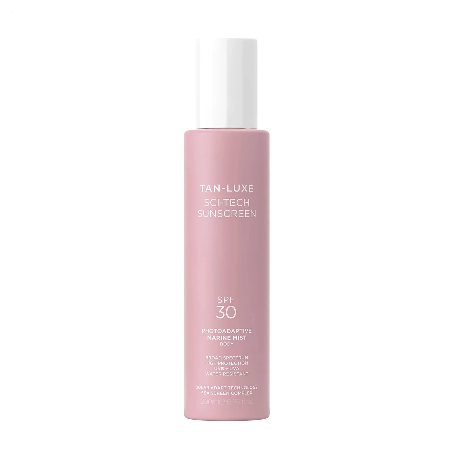 Фотоадаптивний сонцезахисний міст для тіла Tan-Luxe Sci-Tech Sunscreen: Photoadaptive Marine Mist Body SPF 30, 200 мл