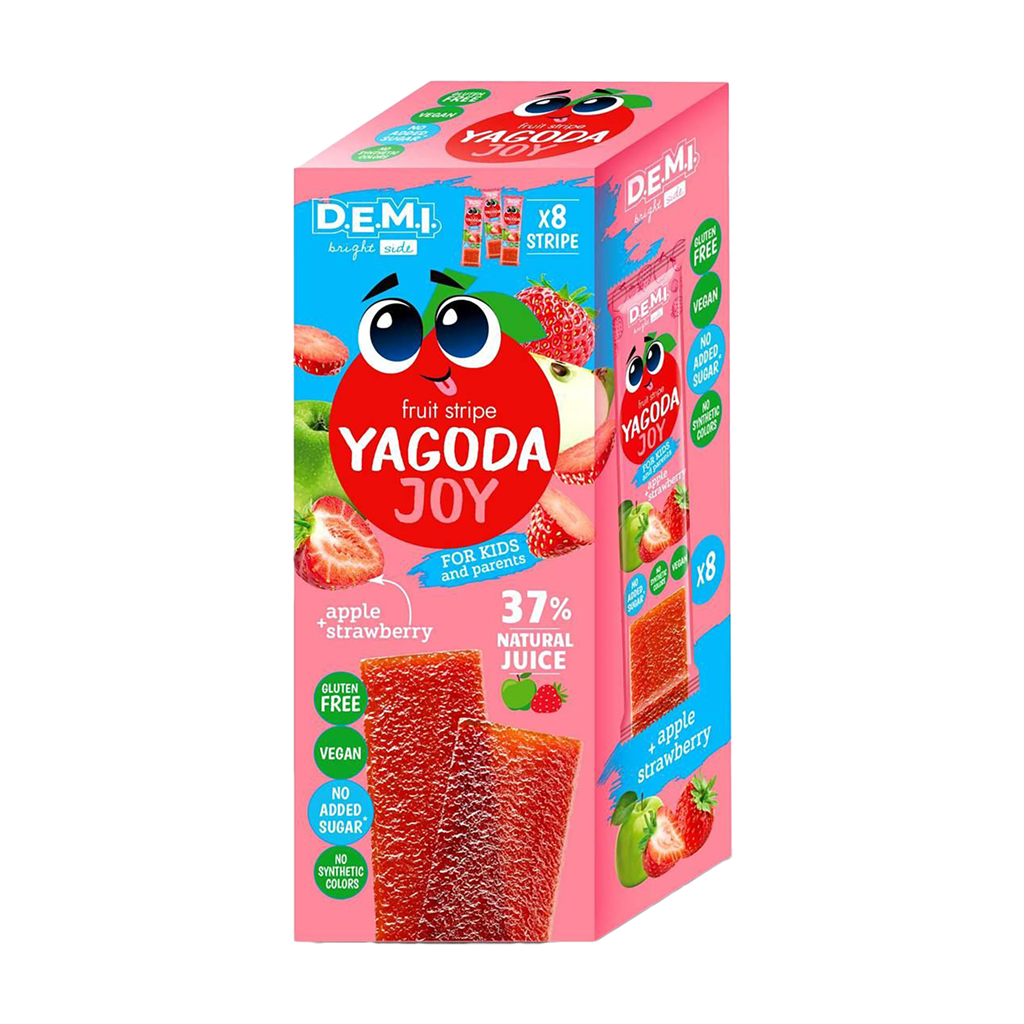 Фруктова пастила D.E.M.I Yagoda Joy Полуниця, 8*15 г