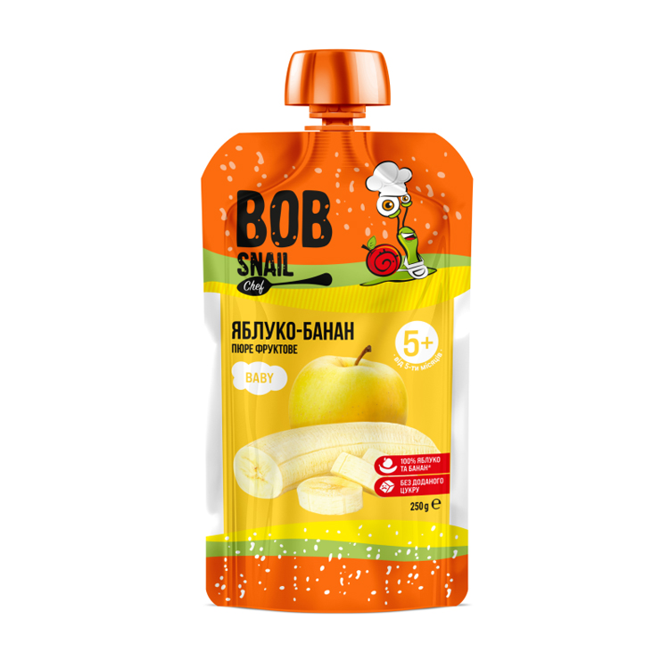 Фруктове пюре Bob Snail Яблуко-Банан для дітей, від 5 місяців, 250 г