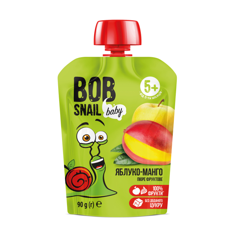 Фруктове пюре Bob Snail Яблуко-манго для дітей від 5 місяців, 90 г