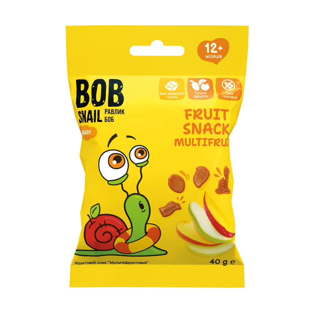 Фруктовий снек Bob Snail Мультифруктовий, від 12 місяців, 40 г
