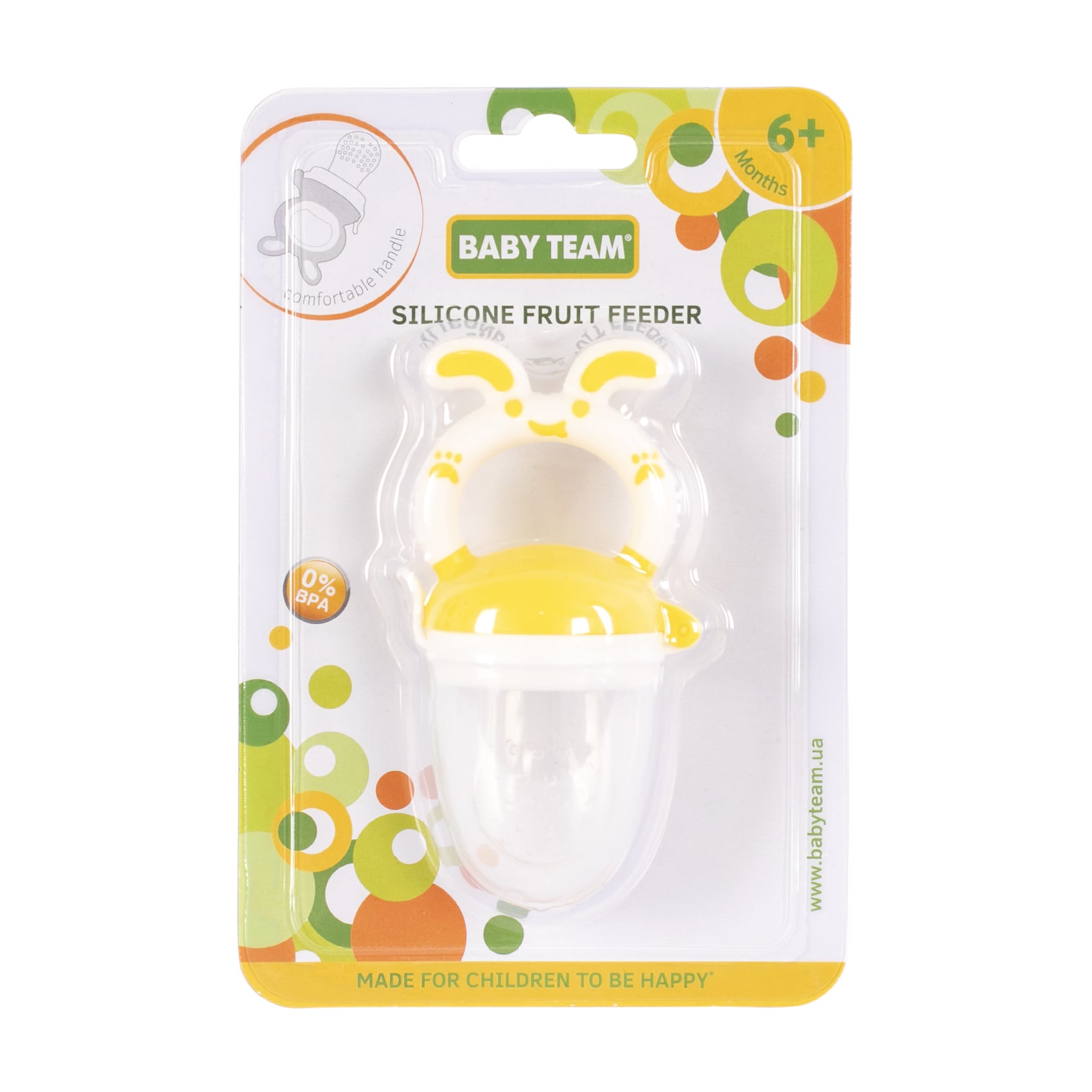 Фрут фідер Baby Team силіконовий, від 6 місяців, жовтий (6203)