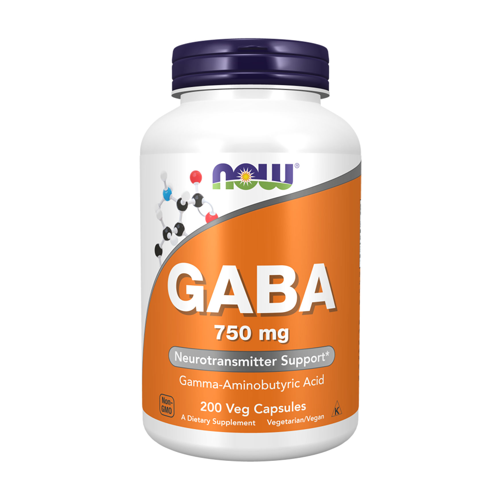 Гамма-аміномасляна кислота NOW foods GABA 750 мг, 200 капсул