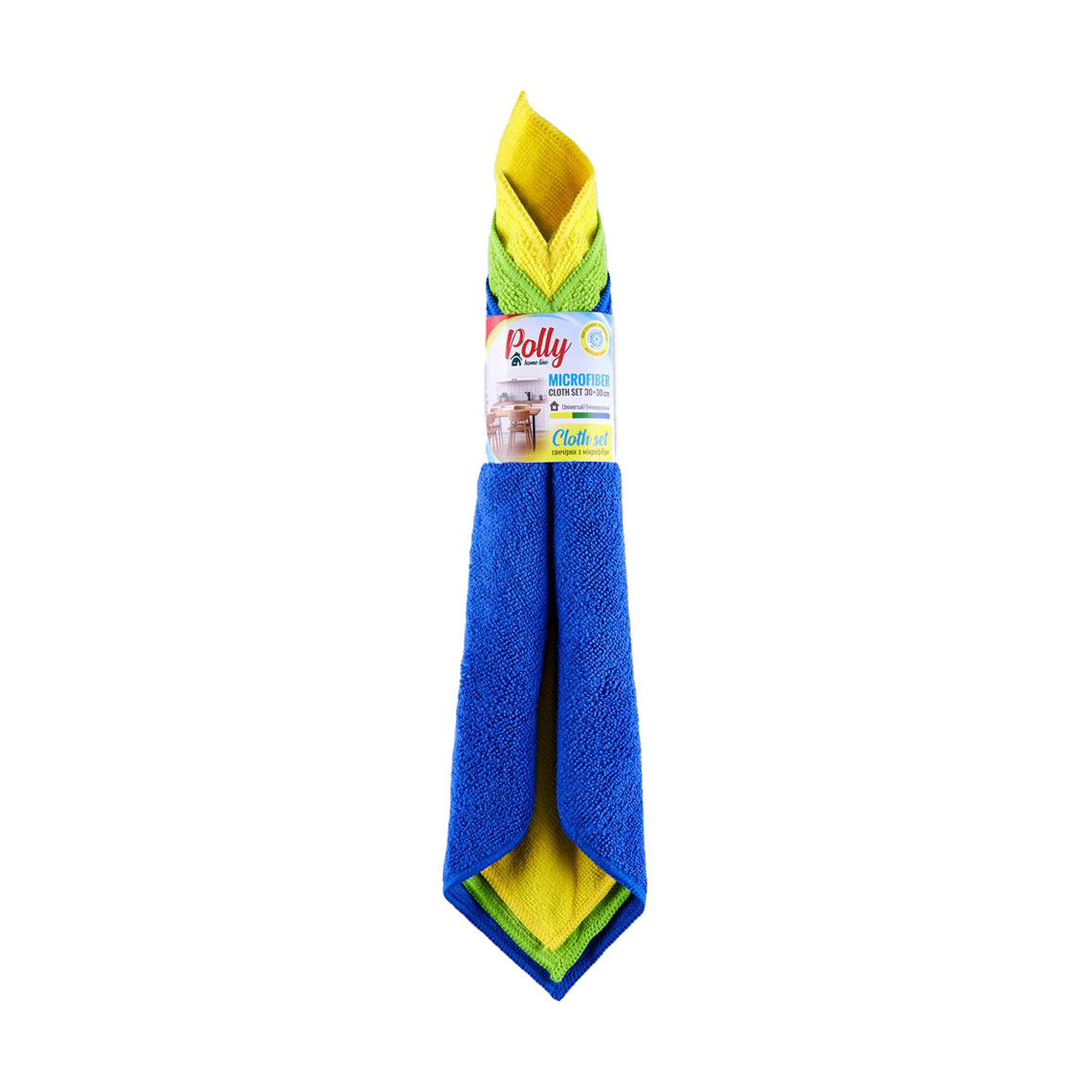 Ганчірка для прибирання Polly з мікрофібри, 30*30 см, 3 шт