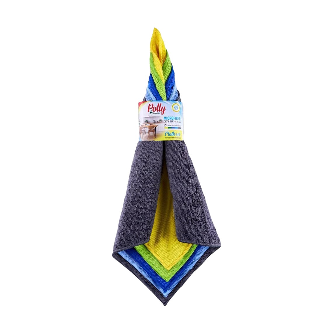 Ганчірка для прибирання Polly з мікрофібри, 30*30 см, 5 шт