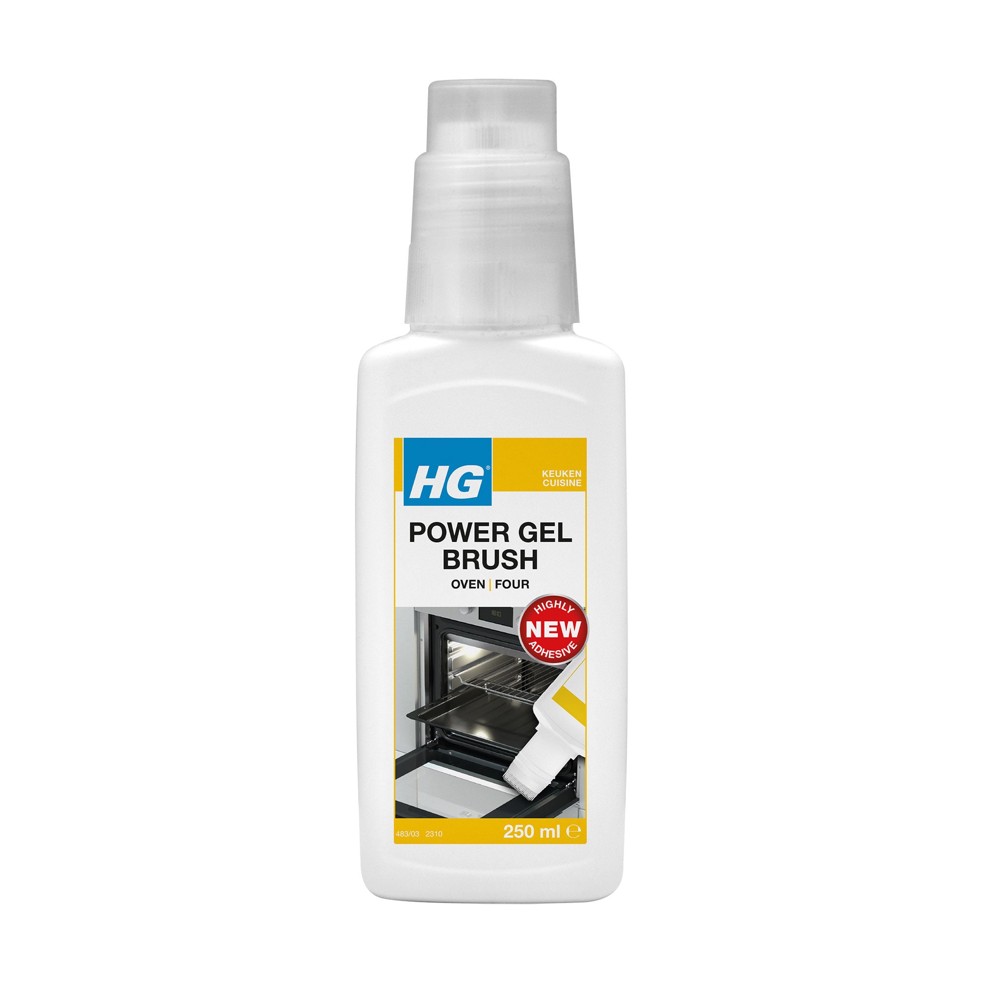Гель для чищення духовок, гриля, барбекю HG Power Gel Brush Oven Cleaner зі щіткою, 250 мл
