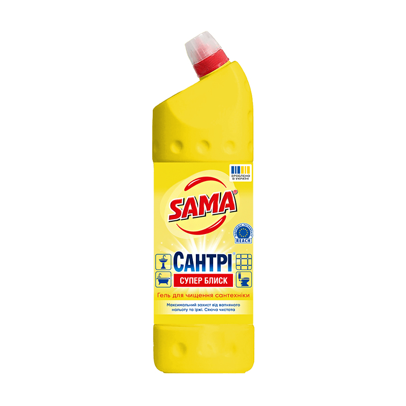 Гель для чищення сантехники Sama Сантрі Супер блиск, 1 л